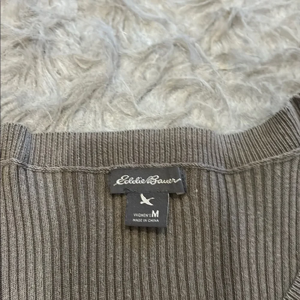 Eddie Bauer Women’s‎ Taupe Ribbed Crewneck Sweater